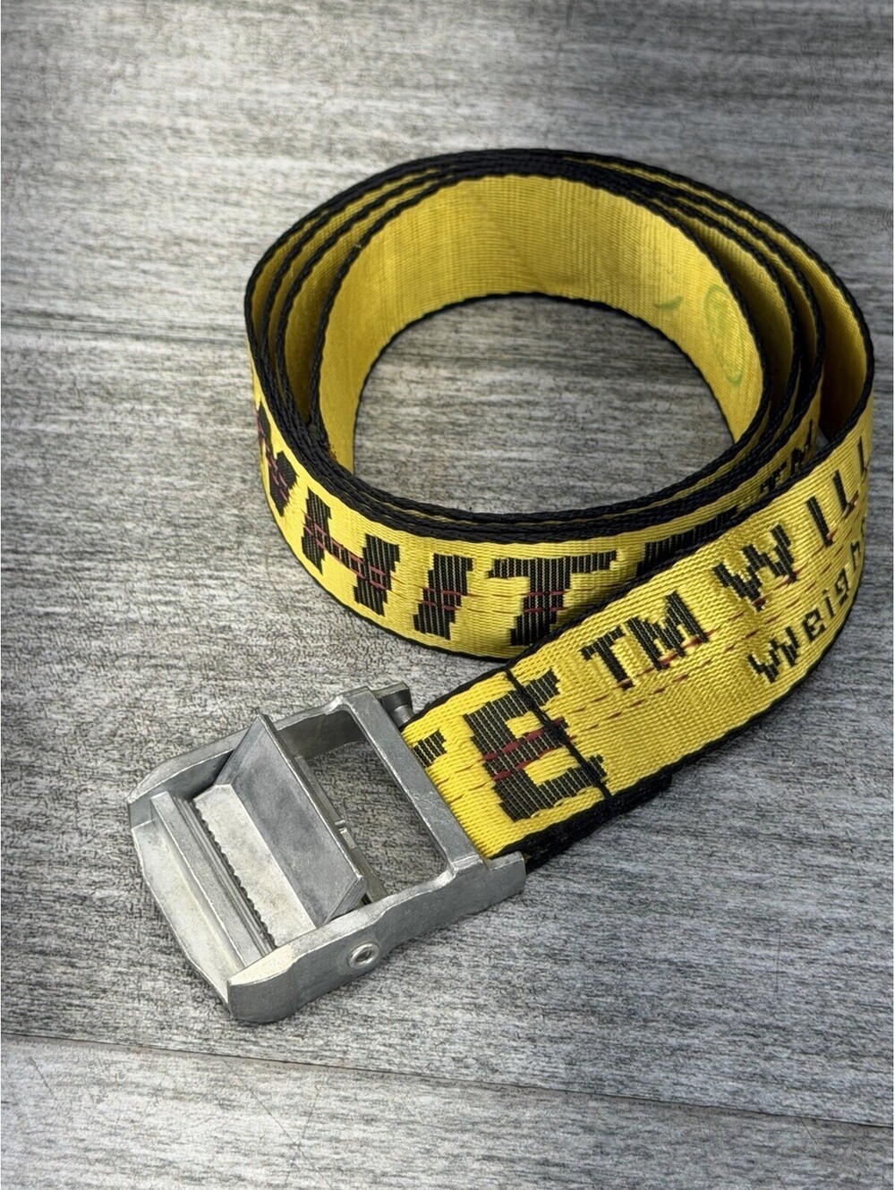 Off-White Classic Industrial Tie Down Strap Web Belt Clamp Buckle Streetwear